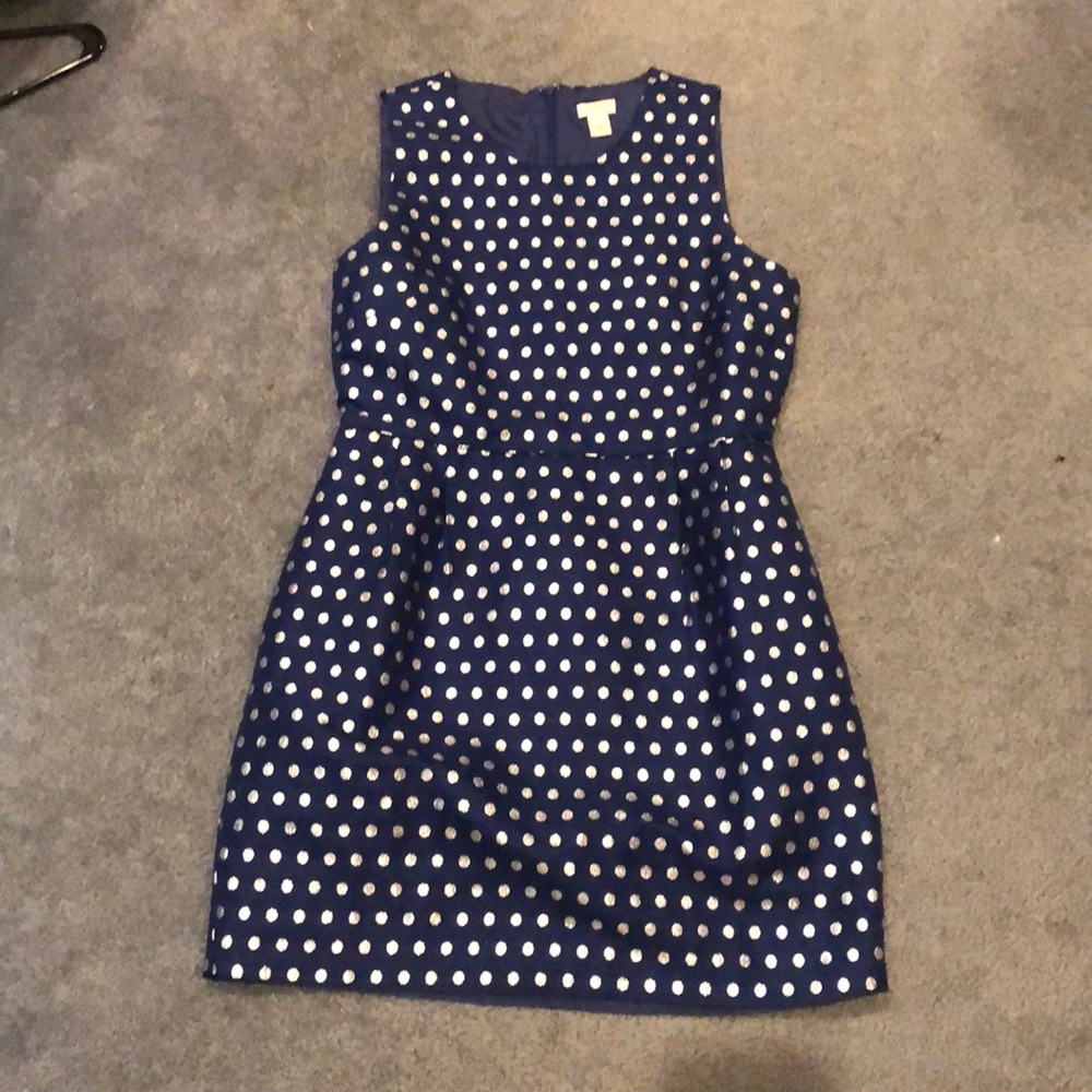 Blue with silver polka dots J Crew Dress